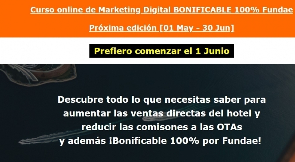Curso online de Marketing Digital BONIFICABLE 100% Fundae