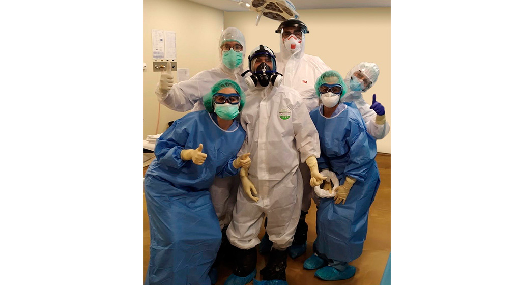Primeras cirugías a pacientes con covid-19 en la Policlínica Nuestra Señora del Rosario .