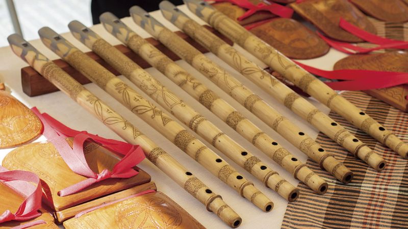 Traditional Ibicencan flute and castanets